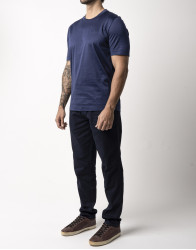 Scissor Scriptor Dark Blue Fine Cotton Drawstring Chinos thumbnail 5